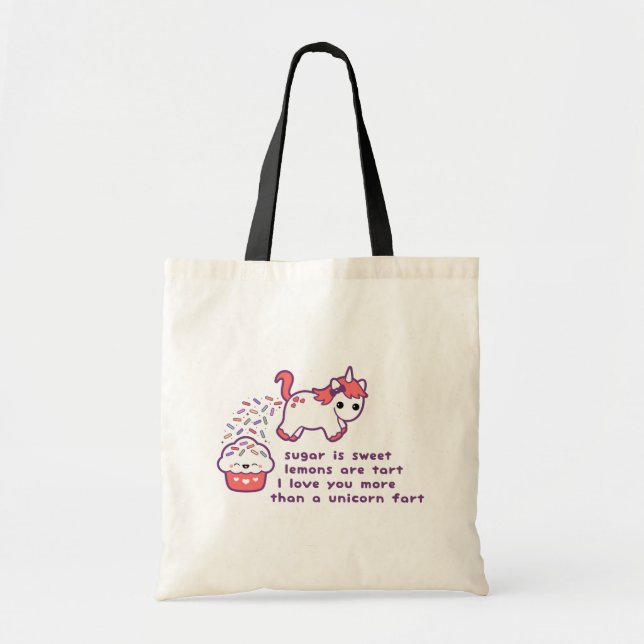 Cute Unicorn Fart Tote Bag (Front)