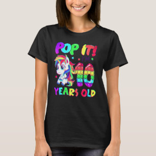 Cute Unicorn Fidget Toys Pop It I'm 10 Girls 10th T-Shirt