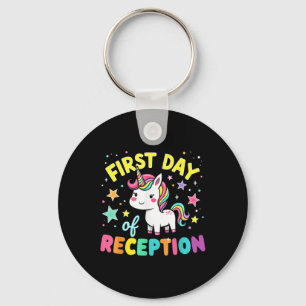 Cute Unicorn First Day Of Reception Back To School Key Ring