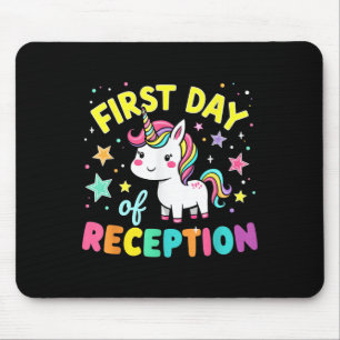 Cute Unicorn First Day Of Reception Back To School Mouse Pad