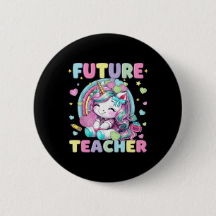 Cute Unicorn Future Teacher Clroom Design 6 Cm Round Badge