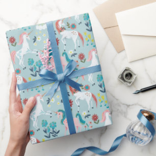 Cute Unicorn Girls Birthday Party Gift Wrapping Pa Paper