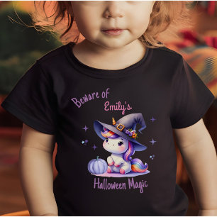 Cute Unicorn Girls Halloween Personalised Baby T-Shirt