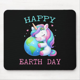 Cute Unicorn Happy Earth Day Groovy Women Men Kids Mouse Pad