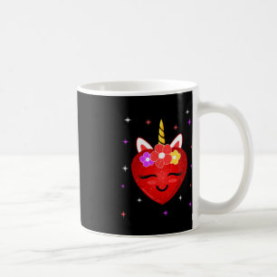 Cute Unicorn Heart Valentines Day Girls Kids Coffee Mug