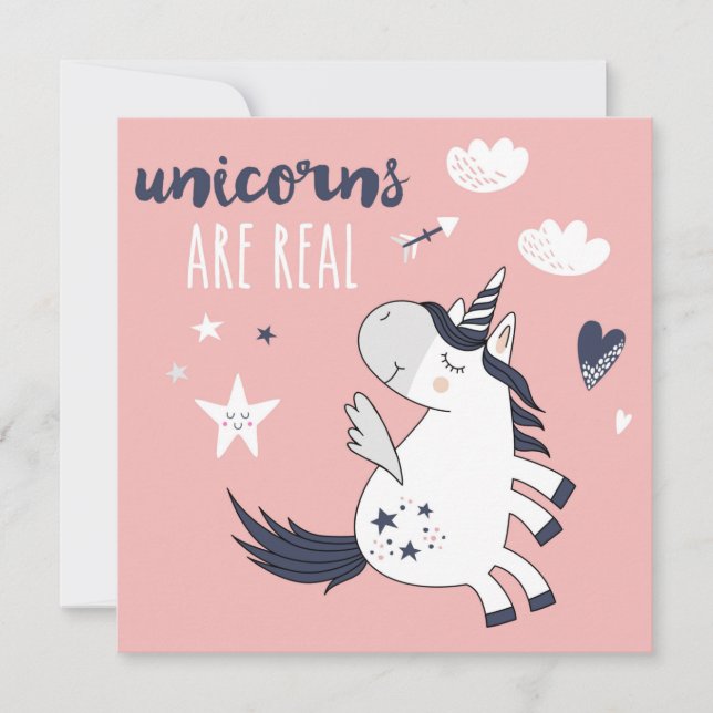 Cute Unicorn  Holiday Card (Front)