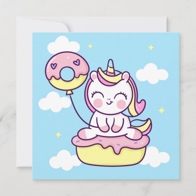 Cute Unicorn  Holiday Card (Front)