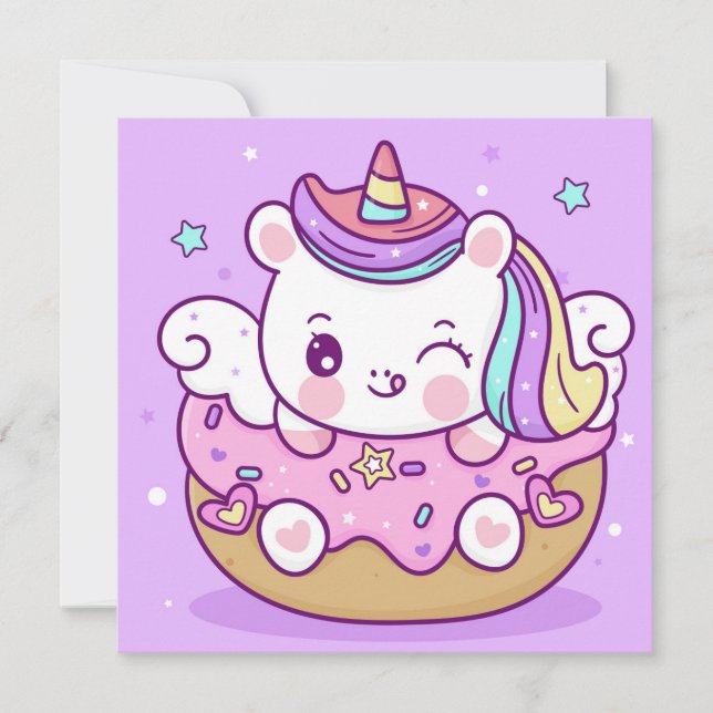 Cute Unicorn  Holiday Card (Front)