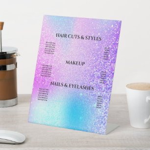 Cute Unicorn Holographic Pedestal Sign