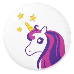 Cute unicorn horse ceramic door and drawer knobs