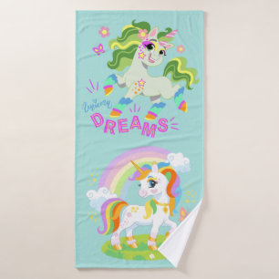 Cute unicorn illustration #2 bath towel