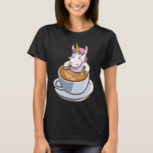 cute unicorn in coffee cup for lover magical crea T-Shirt