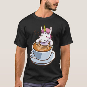 cute unicorn in coffee cup for lover magical crea T-Shirt