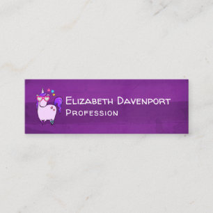 Cute Unicorn in Heart Shaped Glasses Mini Business Card