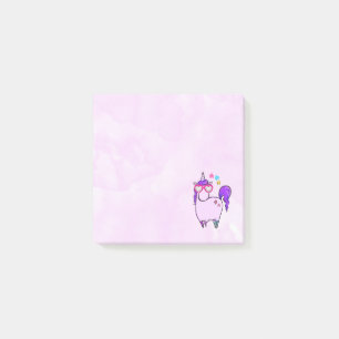 Cute Unicorn in Heart Shaped Glasses Post-it Notes