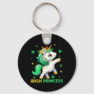 Cute Unicorn Irish Princess St Patricks Day Girls Key Ring