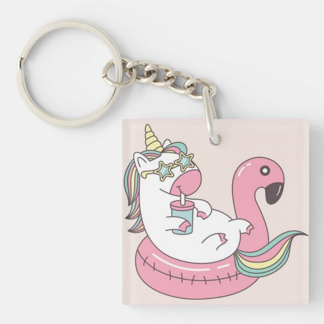 Cute Unicorn Key Ring (Front)