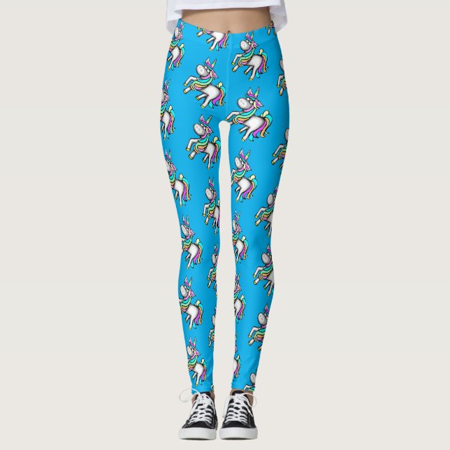 Cute Unicorn Leggings Purple (Front)