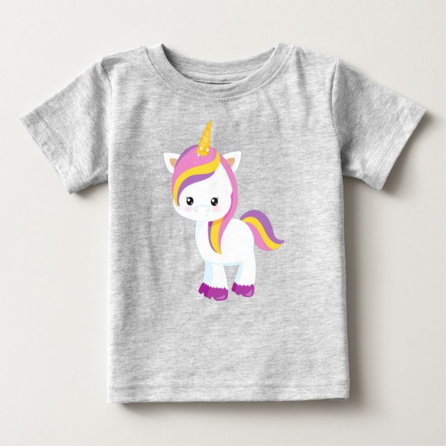 Cute Unicorn, Little Unicorn, Kawaii Unicorn Baby T-Shirt (Front)