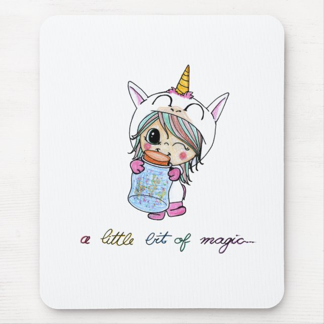 Cute Unicorn Magic Mouse Pad (Front)