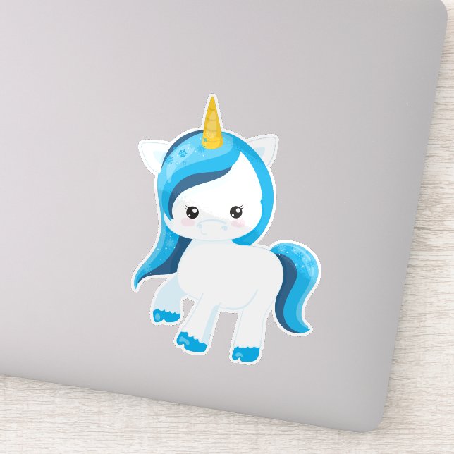 Cute Unicorn, Magic Unicorn, Winter, Snowflakes (Detail)