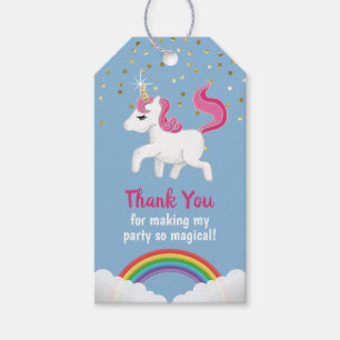 Cute Unicorn Magical Party Rainbow Favour Thank Gift Tags