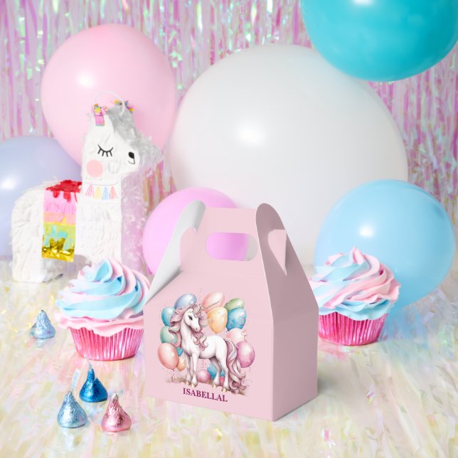 Cute unicorn magical princess  girly birthday kids favour box (Party)