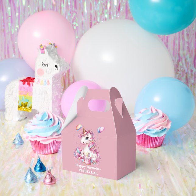 Cute unicorn magical princess  girly birthday kids favour box (Party)