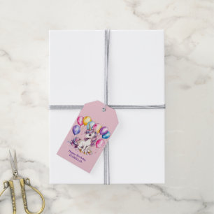Cute unicorn magical princess  girly birthday kids gift tags