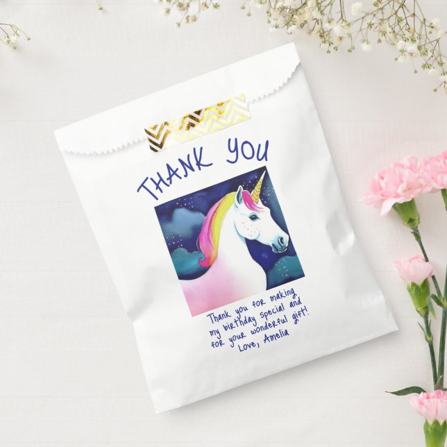 Cute Unicorn Magical Stars Girl Birthday Thank you Favour Bag (Sealed)