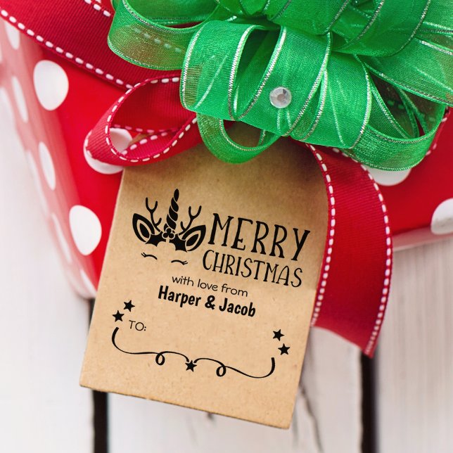 Cute Unicorn Merry Christmas Rubber Stamp (Creator Uploaded)