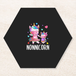 Cute Unicorn Nonnicorn Gifts For Mother's Day Mom Paper Coaster