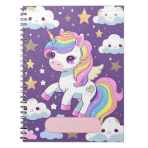 Cute Unicorn Notebook – Editable Name