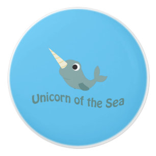 Cute Unicorn of the Sea Ceramic Knob