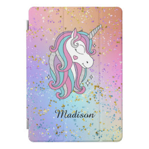 Cute Unicorn Ombre Rainbow Glitter Sparkle  iPad Pro Cover