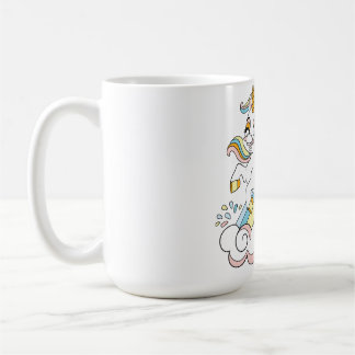 Cute unicorn on a rainbow coffee mug