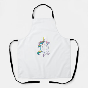 Cute Unicorn on an Aerial Hoop - Magical Illustrat Apron