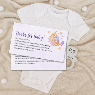 Cute Unicorn on Moon Baby Shower Girl Enclosure Card