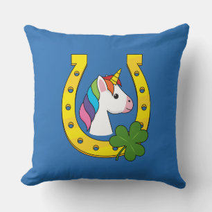 Cute Unicorn on St Patrick's Day Cushion