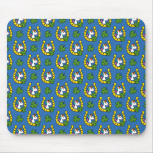 Cute Unicorn on St Patrick's Day Pattern Mouse Pad