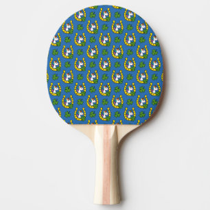 Cute Unicorn on St Patrick's Day Pattern Ping Pong Paddle
