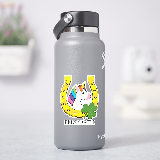 Cute Unicorn on St Patrick's Day Personalise (HydroFlask)