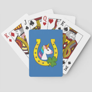 Cute Unicorn on St Patrick's Day Playing Cards