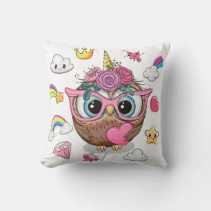 Cute Unicorn Owl Cushion