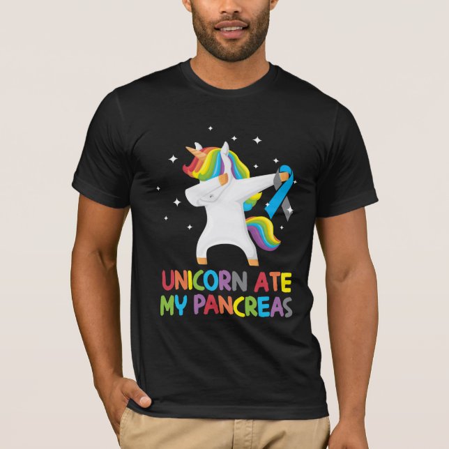 Cute Unicorn Pancreas Diabetic Kid T-Shirt (Front)