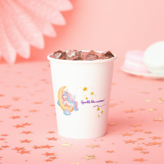 🌈 Cute Unicorn Paper Cup 🌙✨