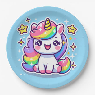 Cute Unicorn Paper Plate