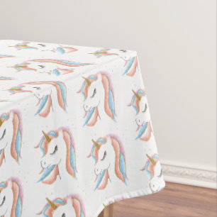 Cute Unicorn Pastel Rainbow Rectangle Tablecloth