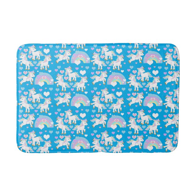 Cute Unicorn Pattern Bath Mat (Front)