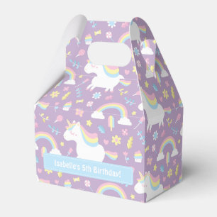 Cute Unicorn Pattern Birthday Party Favour Box